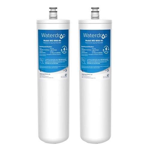 Waterdrop DW80/90 Under Sink Water Filter, Replacement for Aqua-Pure® AP-DW80/90, AP-DWS1000, Kohler® K-201-NA, Kohler® K-202-NA (Pack of 2), Model No.WD-W60-80/90