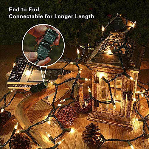Hopolon 2 Pack Warm White Christmas Lights 13FT Incandescent Mini Lights