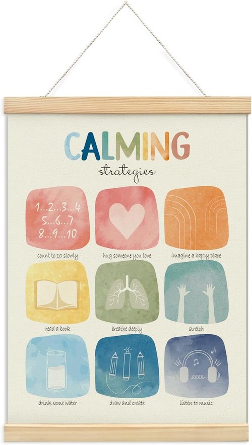 Foedor Calming Corner Poster - Mental Health Wall Art for Kids | Perfect for Nursery & Counseling Spaces