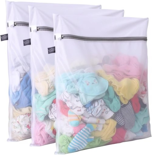 Kimmama Lingerie Bags - Mesh Laundry Bags for Washing Delicates | Ideal for Clothes, Ties, Scarves & More, 3-Pack