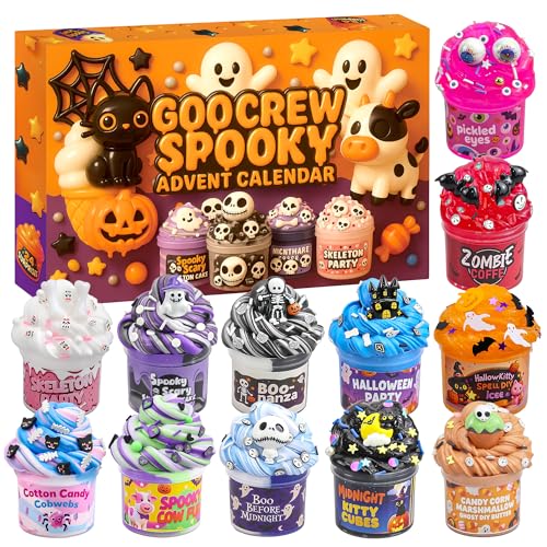 Halloween Slime Advent Calendar - 24-Day DIY Countdown Kit with Toys