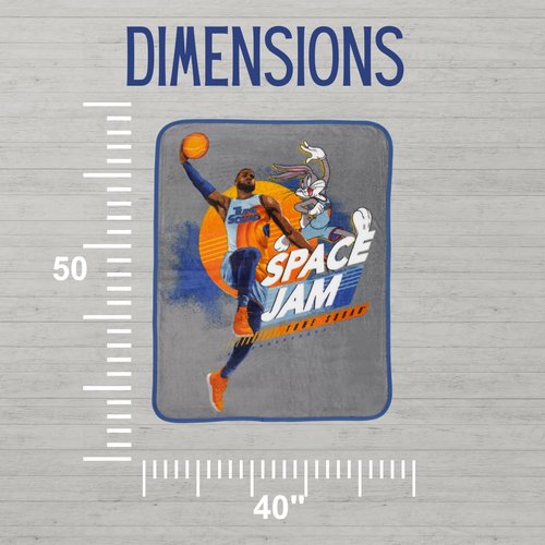 Space Jam Kids Bedding Super Soft Silk Touch Throw, 40 in x 50 in, (Official Licensed Product)