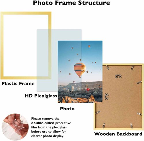 JCJMY 13x15 Gold Picture Frame - Wall Mounting Horizontally or Vertically | Shatter-Resistant Plexiglass