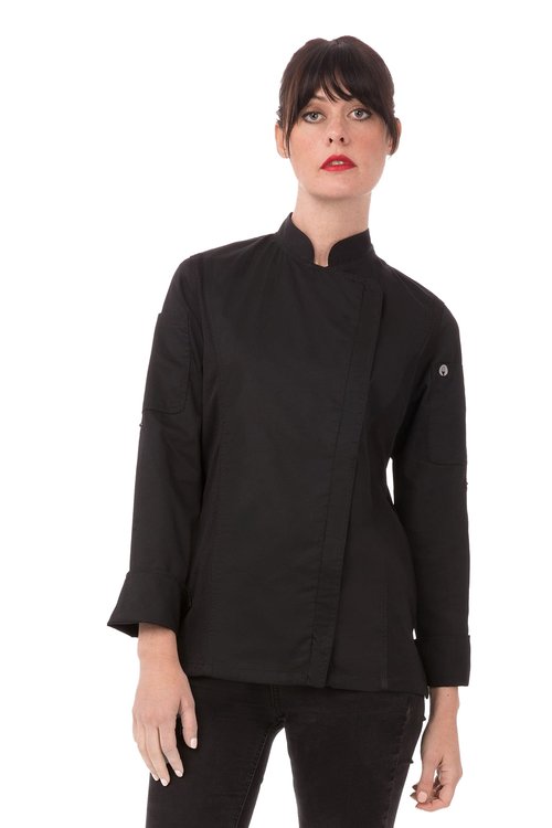 Chef Works Women's Hartford Chef Coat, Black, XX-Large