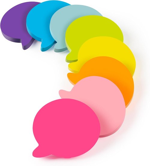 Bubble Sticky Notes - 3x3 Inch, 8 Pads of Bright Colorful Notes with Strong Adhesive | 82 Sheets Each