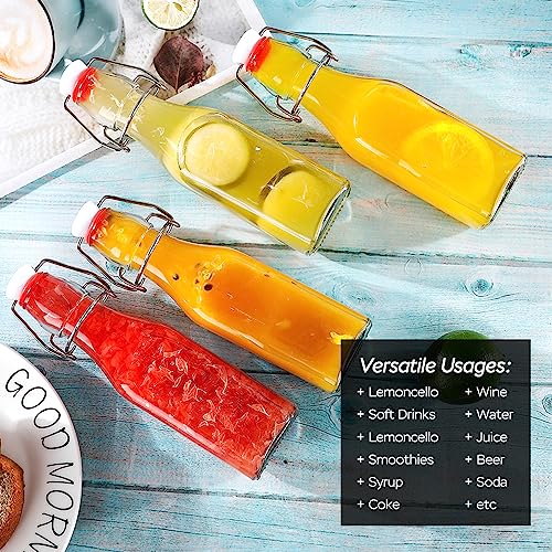 Swing Top Glass Bottles 8 oz Airtight Lids 9 Pack for Home Brewing and Fermentation