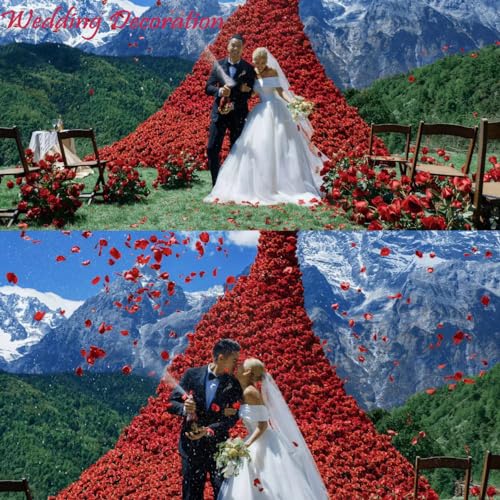2200 Pcs Dark Red Silk Rose Petals for Romantic Night & Wedding Decor