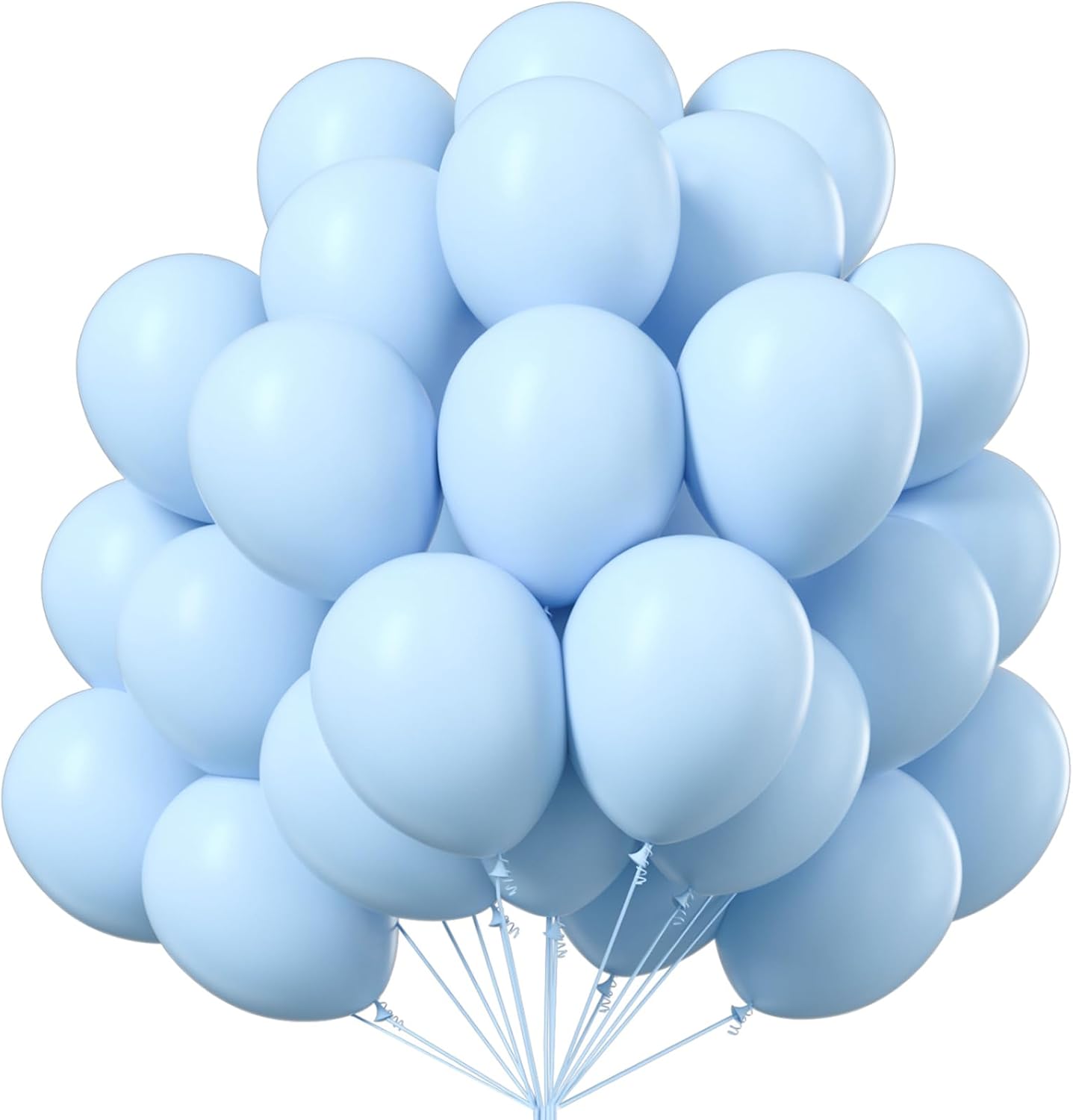 PartyWoo Baby Blue Balloons - 101pcs 12 Inch Light Pastel Aqua Blue for Celebrations & Events