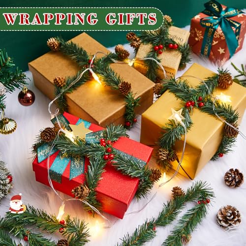 Zhengmy 30 Pcs Christmas Garland Ties with Pinecones & Red Berries, 20in – Pinecone & Red Berry Variation