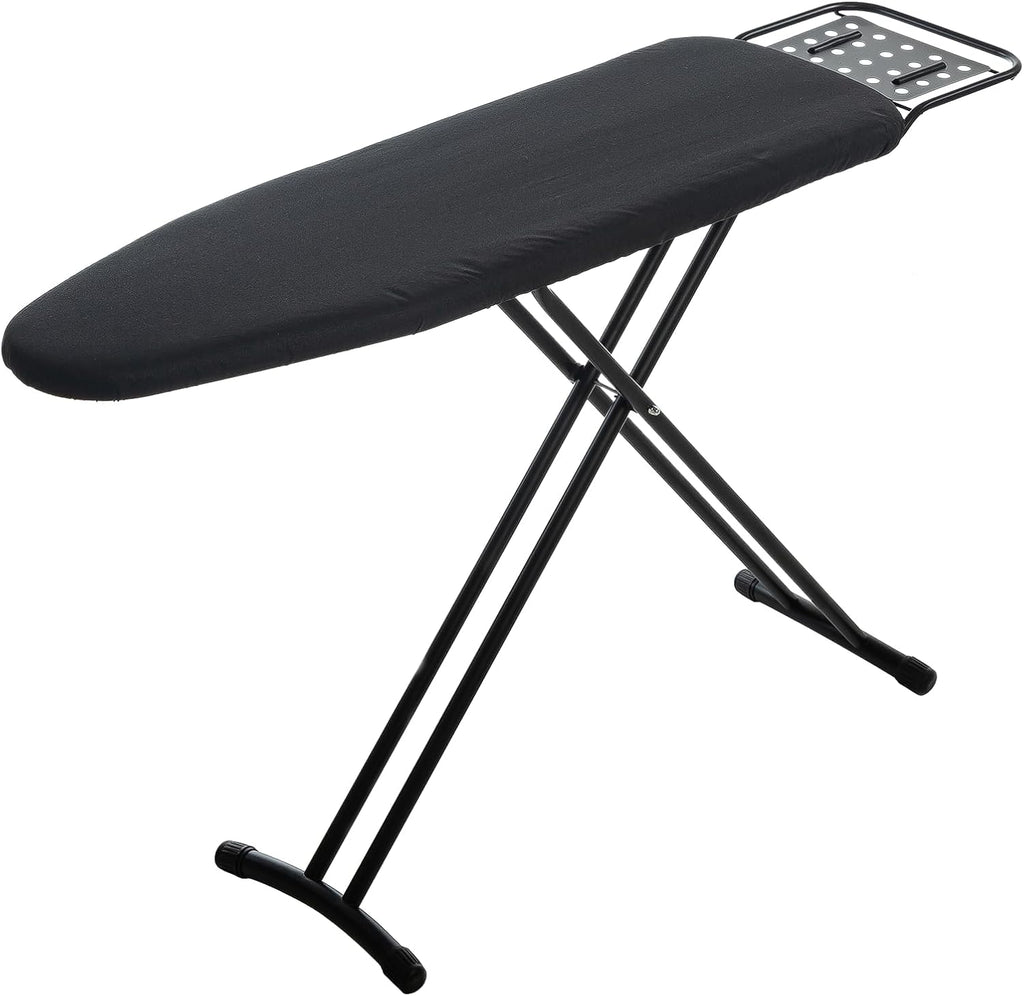RAINHOL Full Size Ironing Board - Heavy Duty Compact Design with Heat Resistant Cover & Adjustable Height | 54"x13" Black