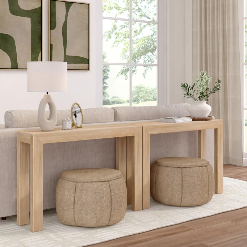 Solid Wood Console Table, 46-Inch Modern Entryway Sofa Table