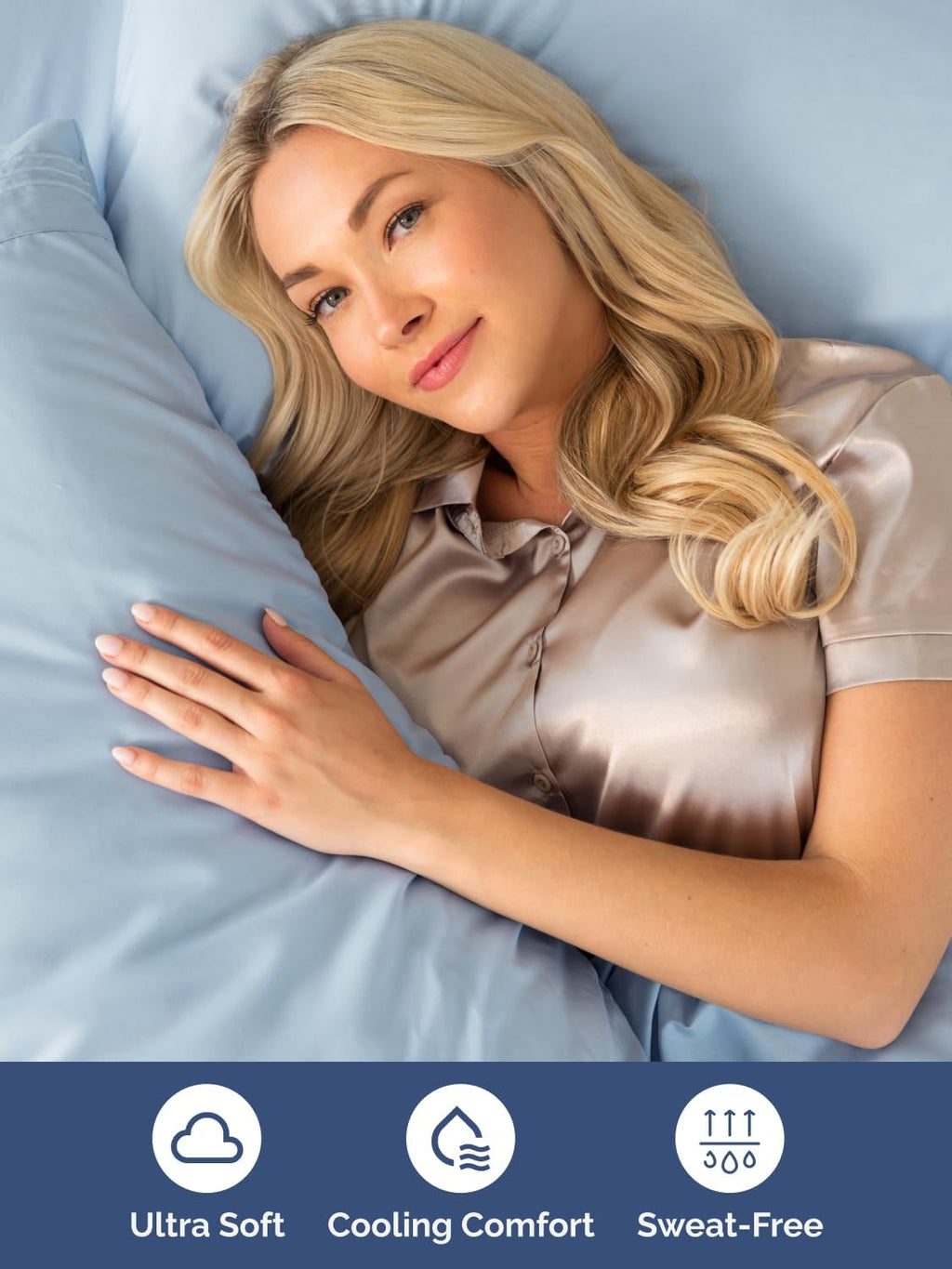 Skiennix Extra Deep Full Sheet Set | 6-Piece Breathable Cooling Bedding - Soft, Wrinkle-Free Sky Blue