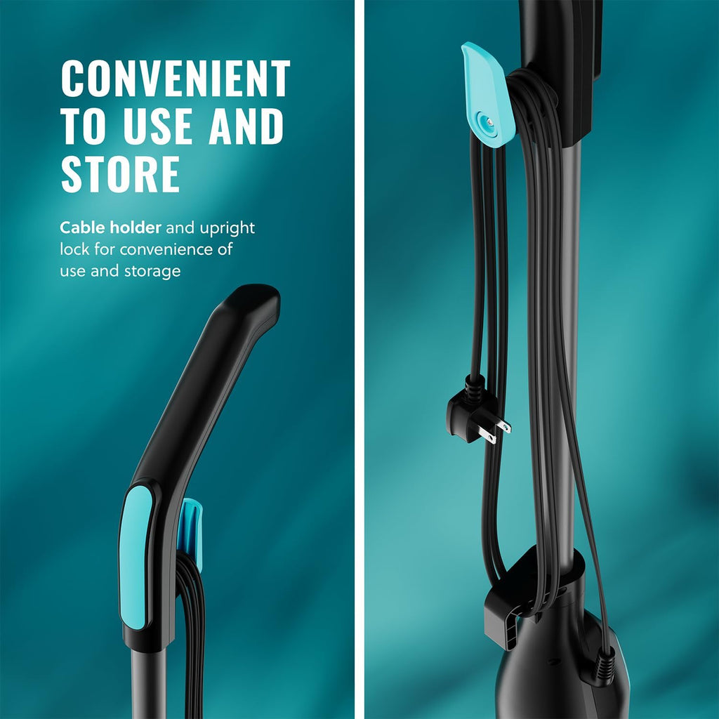 Pursteam ScrubMaster Steam Mop - Dual Scrubbing Head, LED Lights & Adjustable Steam Control | Versatile Cleaning Tool