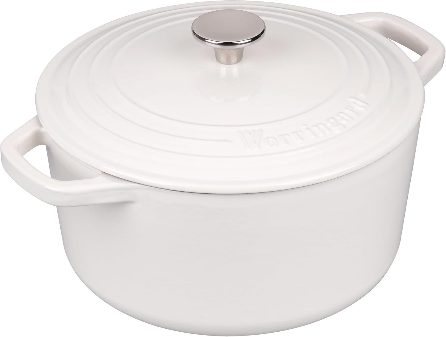VORRINGARD Enameled Cast Iron Dutch Oven - Perfect for Sourdough Bread Baking | 6QT, White