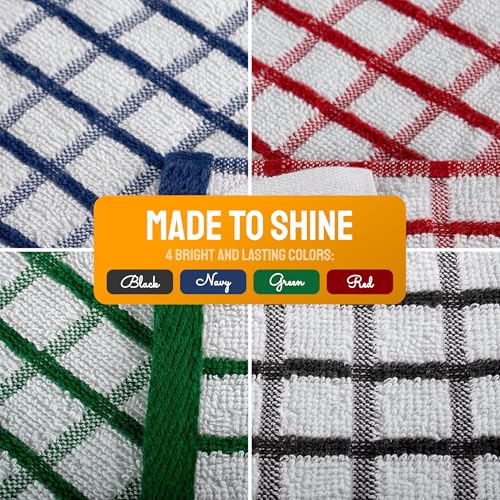 100% Cotton Kitchen Dish Towels, 16x26 Inch, 8 Pack - Ultra Absorbent