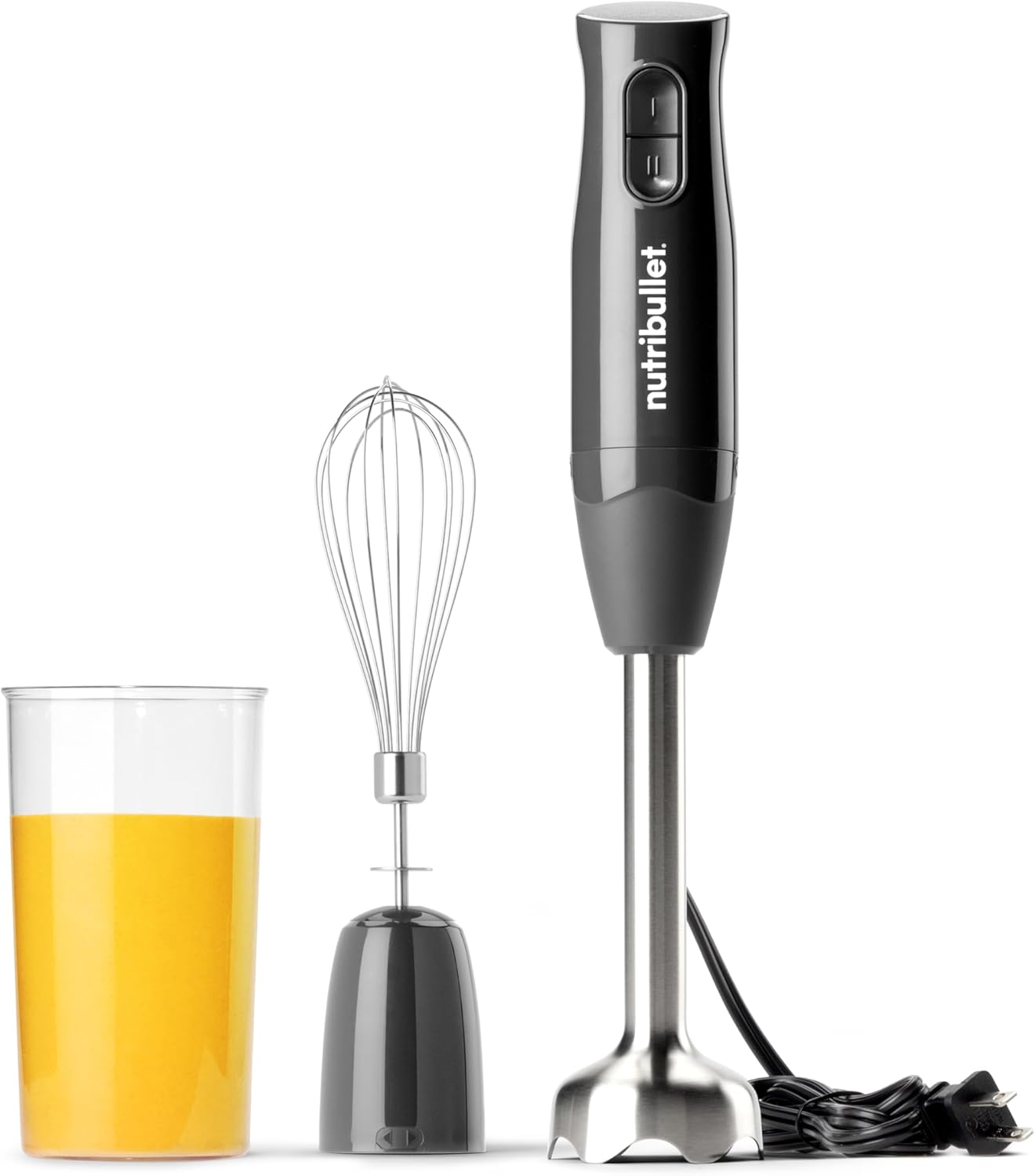Nutribullet Immersion Blender - Powerful Dark Gray Handheld Mixer for Smoothies & Soups