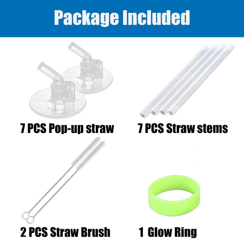 Greant 7 PCS Replacement Straws for Thermos 12oz Bottle (Model F401 & F410), Replacement Parts for Thermos F401, fit Funtaier 12 oz