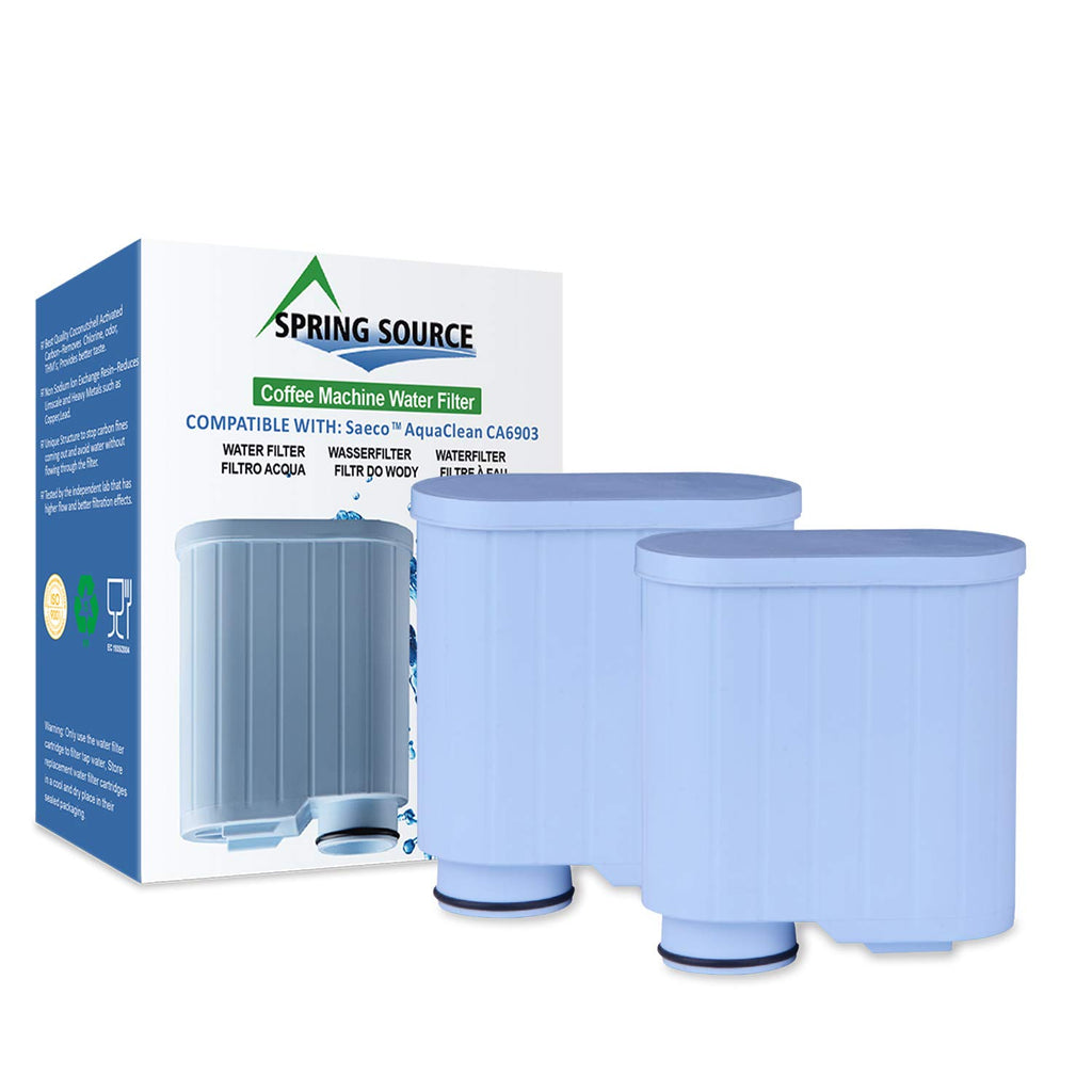 2-Pack Spring Source CMF009 Coffee Machine Water Filter Compatible with Philips Saeco AquaClean CA6903