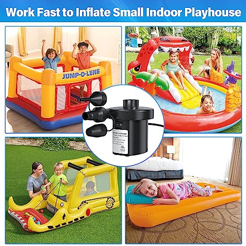 Electric Air Pump for Inflatables - 130W AC Inflator Deflator with 3 Nozzles