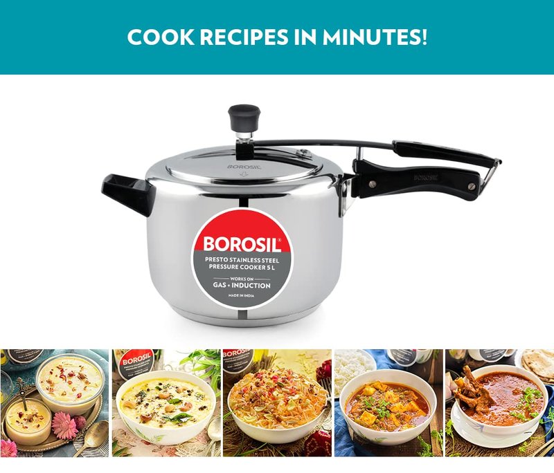 Borosil Presto Stainless Steel Pressure cooker