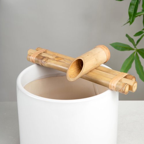 Bamboo Accents Zen Fountain Kit - Three-Arm, Split-Resistant Bamboo for DIY Indoor/Outdoor Oasis - for Large Containers (Bowl Not Included) (12" Three-Arm)