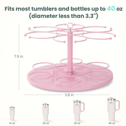Upgraded Water Bottle Organizer for Stanley 40 oz/30 oz/20 oz,Rotating Stanley Cup Organizer Holder,Tumbler Holder Organizer, Easy to Install Kitchen Organizers and Storage for Stanley Cup Accessories