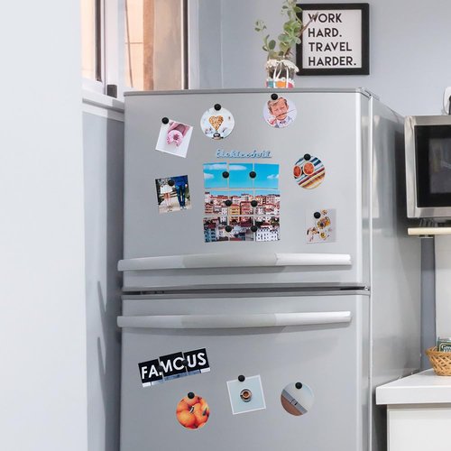 SMART&COOL Black 35 Strong Silicone Anti Scratch Push Pin Fridge Magnets, Magnets for Refrigerator, Whiteboard, Kitchen, School