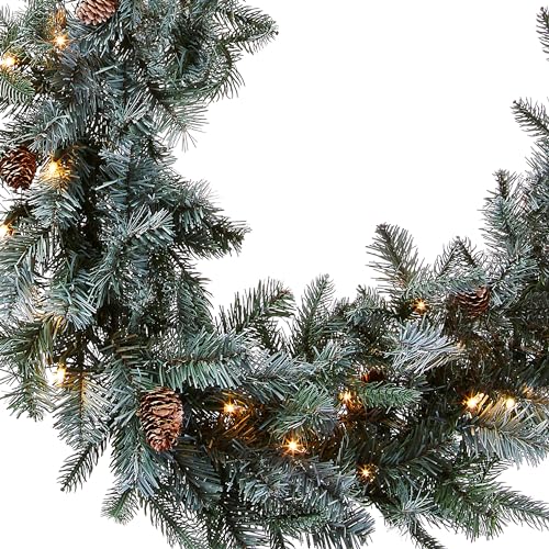 National Tree Company 9ft Pre-Lit Arctic Spruce Christmas Garland - Indoor/Outdoor