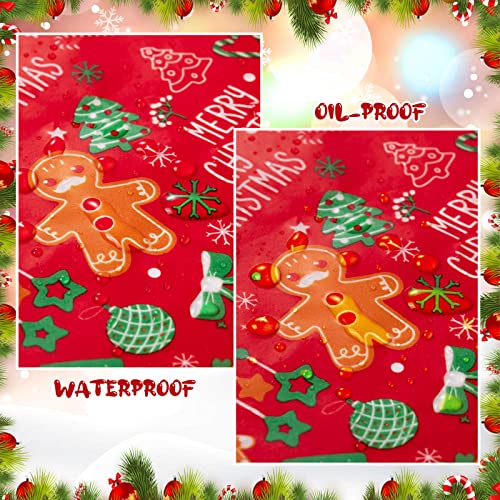 KVCSYAW 100 Pcs Christmas Wax Paper for Food - Red Biscuit Style