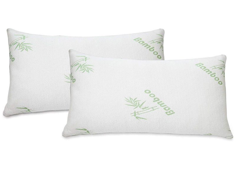 All American Collection Soft Home Bedroom Premium Hotel Quality 2pc Pillow Shredded Memory Foam for Sleeping (King, White)