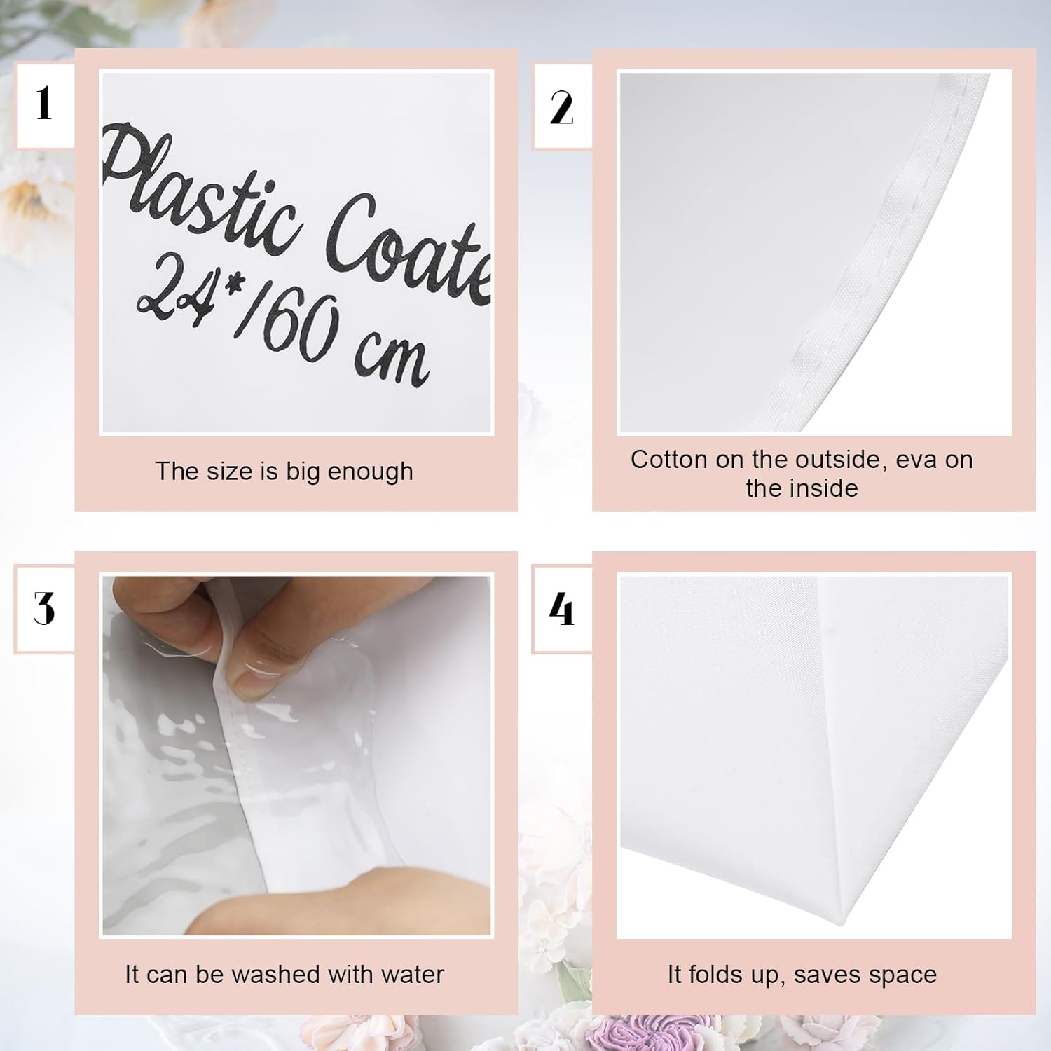 Nuogo Reusable Piping Pastry Bags - 24 Inch Large Canvas for Cake Decorating & Frosting | 4 Pack