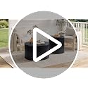 Round Nesting Coffee Table Set of 2 with Storage, Modern Fluted Wood Tables