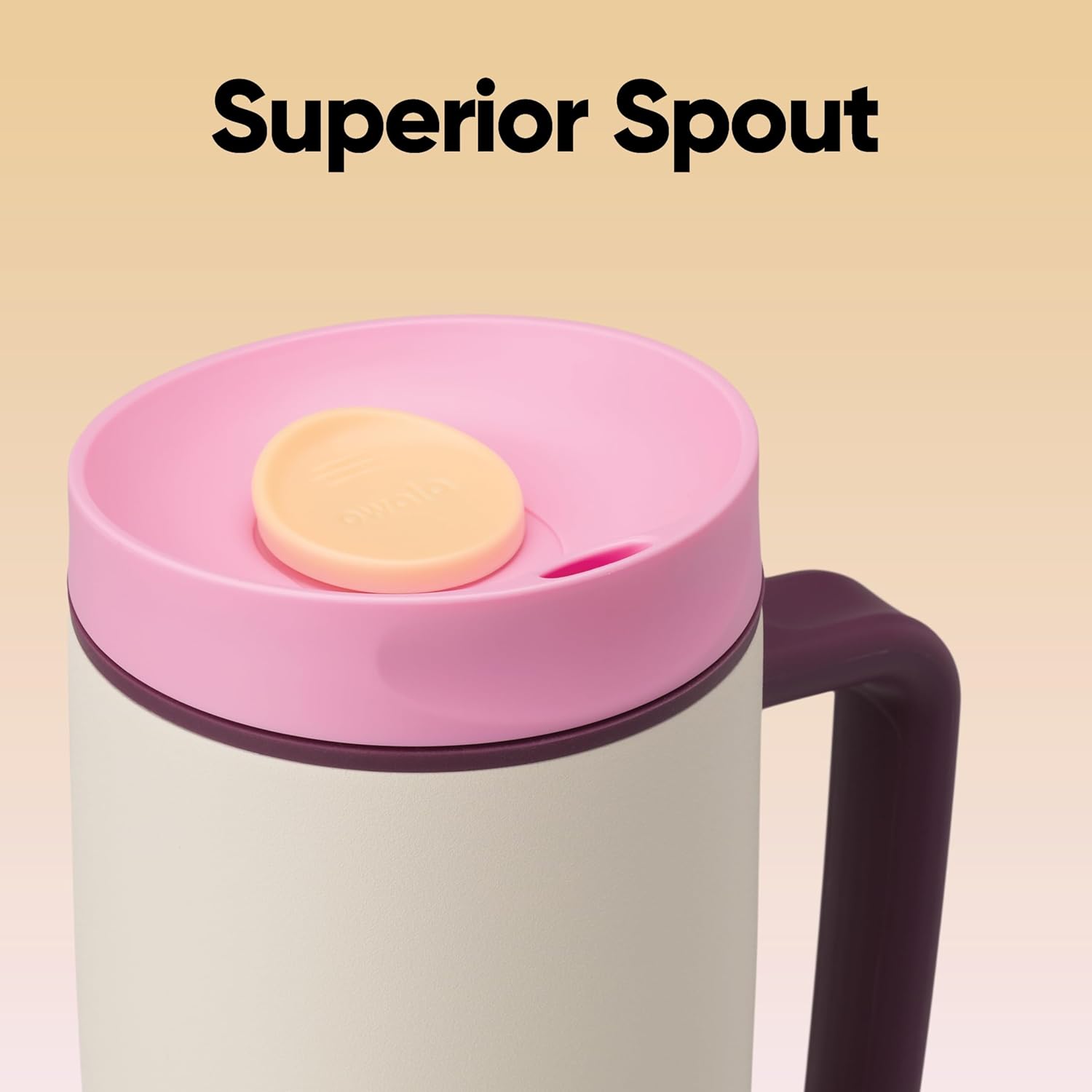 Owala SmoothSip Slider Travel Mug - 24 oz Stainless Steel, Leak Proof, Insulated for Hot & Cold Drinks | Daybreak Color
