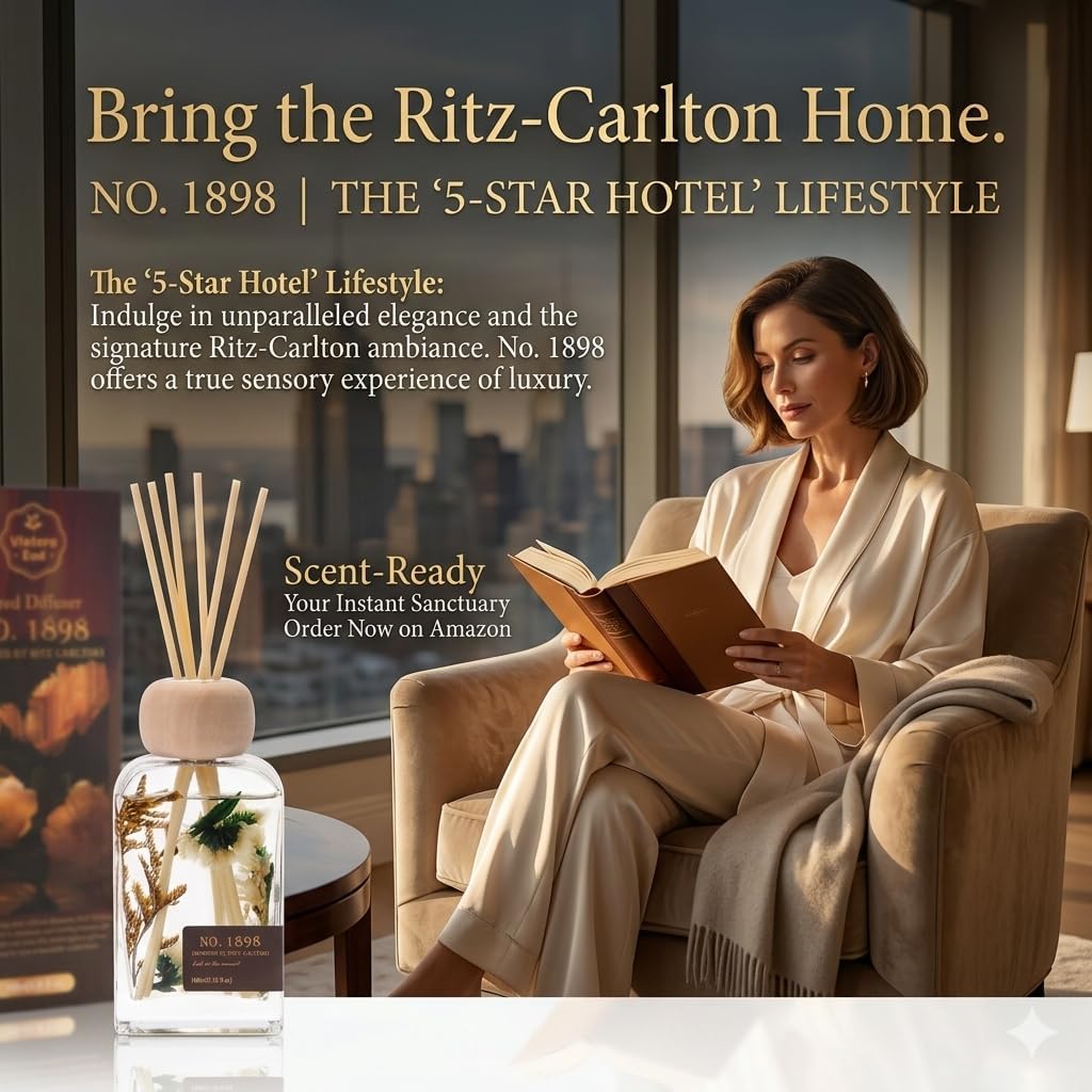 Ritz Carlton Luxury Reed Diffuser - 100ml | No.1898 Hotel Collection | Long-Lasting Home & Office Scent