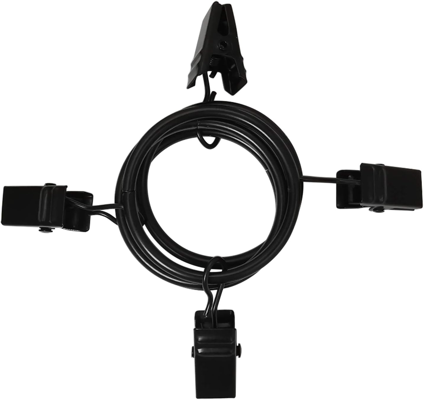 Skiennix Curtain Rings - 40 Pack Drapery Clips with 1.26" Interior Diameter - Fits Up to 1" Rod, Black