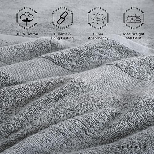 18-Piece Cotton Bath Towel Set - Soft, Absorbent Terry Towels in Grey