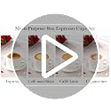 MALACASA Porcelain Espresso Cups Set of 4 - 2.5 Oz White Cappuccino Cups with Saucers & Metal Stand