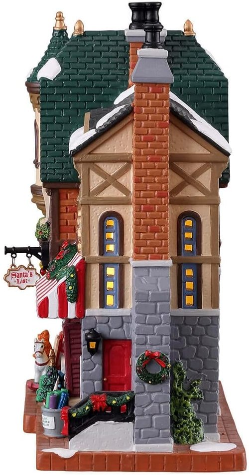 Lemax Christmas Village Santa's List Toy Shop - Battery-Operated LED Decor | Festive Holiday Display
