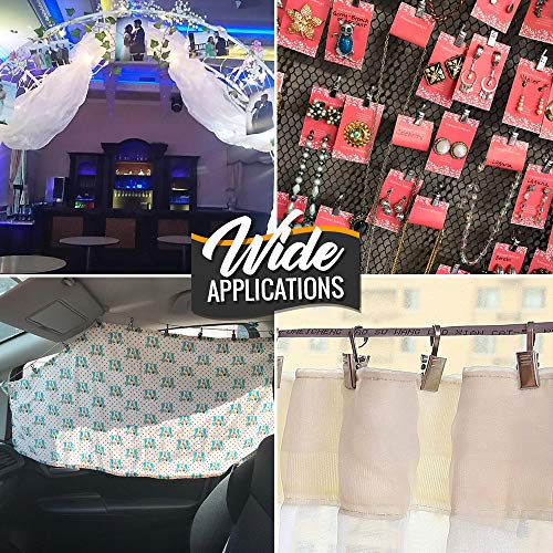 25-Pack Stainless Steel Curtain Clips with Hooks for Hanging Decorations