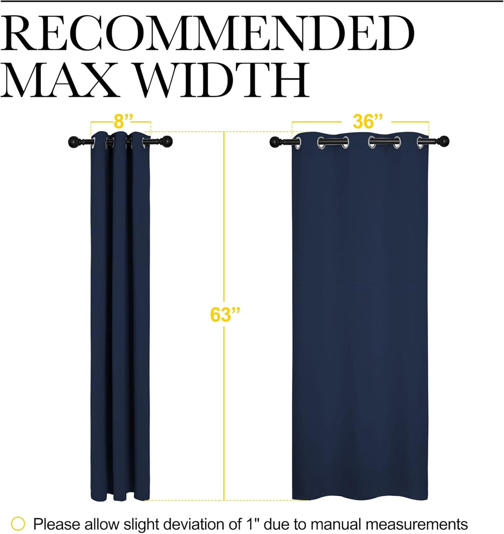 NICETOWN Blackout Curtains - Light Blocking Thermal Insulated Drapes for Kids' Room | Navy, 42 x 63 Inch (1 Pair)