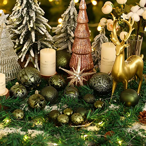 Dark Green Shatterproof Christmas Ball Ornaments - 3.15 Inch, Set of 20