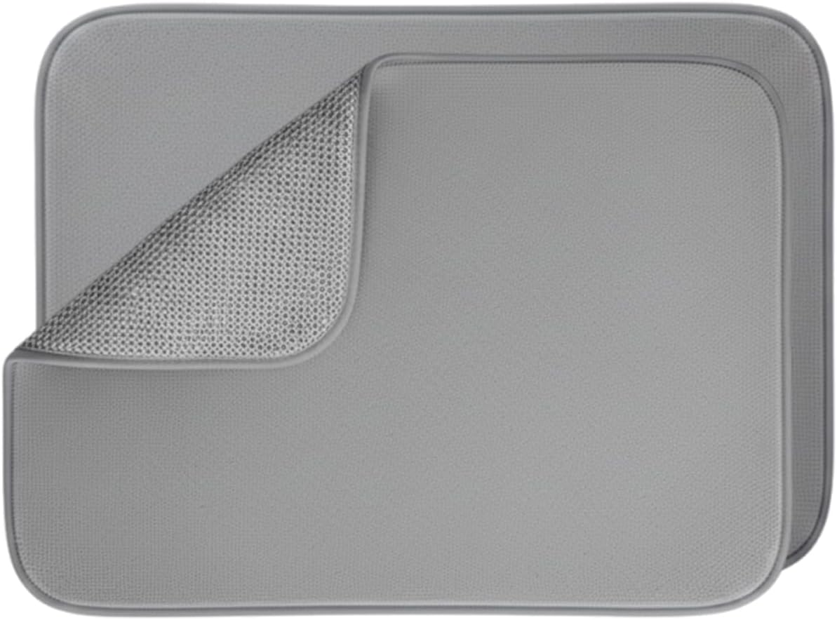 Skiennix Dish Drying Mat - Super Absorbent Microfiber, 16" x 18", 2 Pack | Quick Dry & Machine Washable