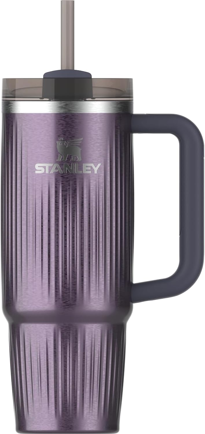 STANLEY Quencher H2.0 Tumbler - 30 oz Insulated Stainless Steel Cup with Handle & Straw | BPA-Free | Fluted Wisteria Shine
