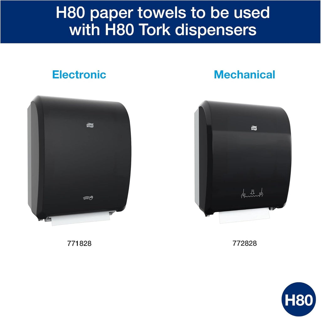 Tork Roll Hand Towels - Premium White, 6 Rolls | H80 for Superior Absorbency and Convenience