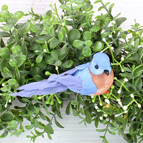 Cornucopia Brands Imitation Bluebirds - 6-Pack, Blue Birds for Christmas Trees & Wreaths