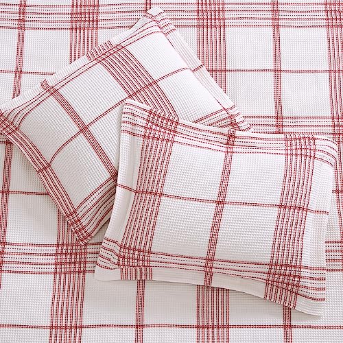 Levtex Home Peppermint Plaid Duvet Cover Set Twin Red / Duvet – 68x88in, 26x20in Pillowcases