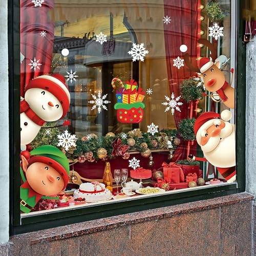 Christmas Static Window Clings, Snowflake Stickers, Xmas Decorations
