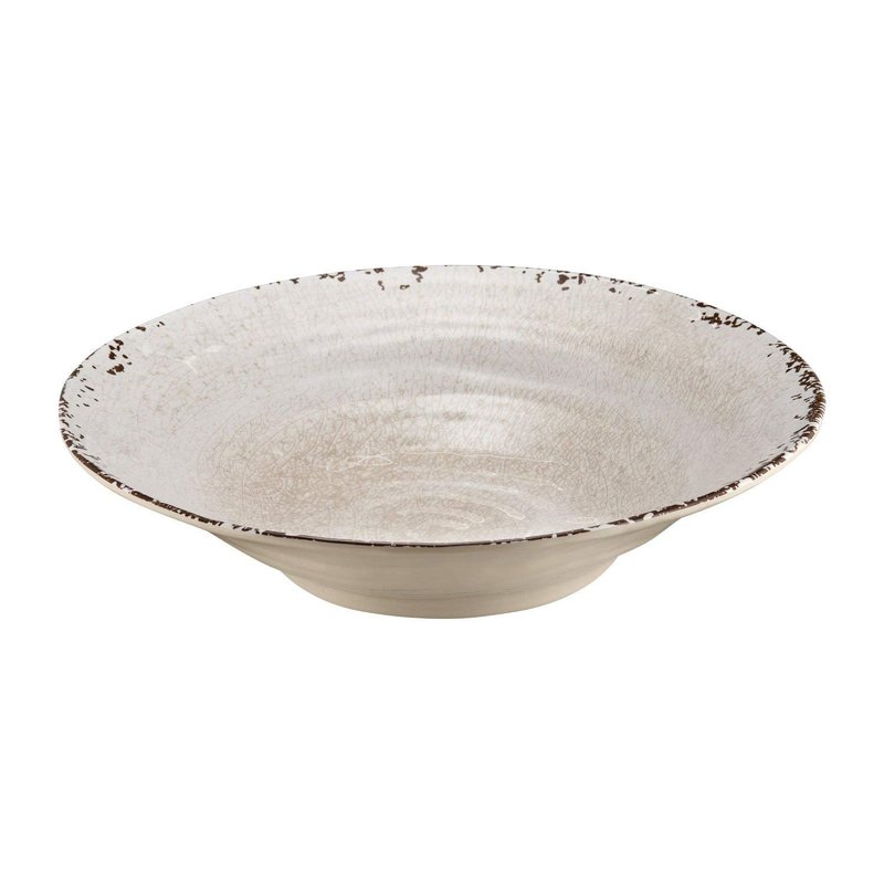 UP UPware Crackle Melamine Serving Bowl, BPA-Free Rustic Textured Large Bowl for Salad, Pasta, Fruit, or Entertaining, 16 Inch, 166 oz, Red