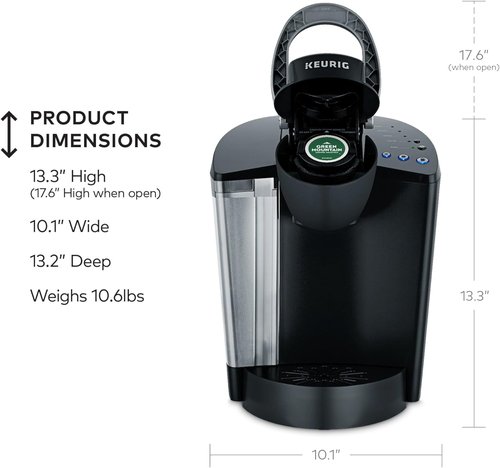 Keurig K-Classic Coffee Maker - Single Serve K-Cup Pod with 3 Brew Sizes & 48oz Reservoir - Black
