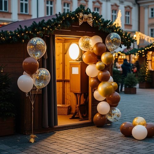 Brown & Gold Balloons - 12 Inch Light Sand White Confetti for Bridal Shower & Birthday Decor
